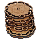 6Pcs/Set Teacup Mat Bamboo Coaster Heat Insulated Cup Pad Drinkware Tabletop AccessoryFlower Bud Type - 45-Degree Angle
