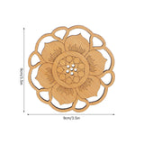 6Pcs/Set Teacup Mat Bamboo Coaster Heat Insulated Cup Pad Drinkware Tabletop AccessoryFlower Bud Type