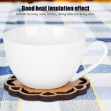 6Pcs/Set Teacup Mat Bamboo Coaster Heat Insulated Cup Pad Drinkware Tabletop AccessoryFlower Bud Type