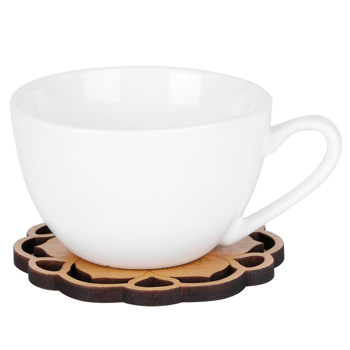 6Pcs/Set Teacup Mat Bamboo Coaster Heat Insulated Cup Pad Drinkware Tabletop AccessoryFlower Bud Type