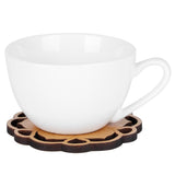 6Pcs/Set Teacup Mat Bamboo Coaster Heat Insulated Cup Pad Drinkware Tabletop AccessoryFlower Bud Type