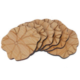 6Pcs/Set Teacup Mat Bamboo Coaster Heat Insulated Cup Pad Drinkware Tabletop AccessoryLotus Leaf Type