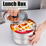 Lunch Box Portable 304 Stainless Steel Food Storage Container for School Picnic Camping1600ml