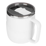 400ml Coffee Mug Stainless Steel Anti Scalding Water Cup with Lid for Home Office Wonderful Gift(White )