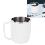 400ml Coffee Mug Stainless Steel Anti Scalding Water Cup with Lid for Home Office Wonderful Gift(White )