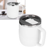 400ml Coffee Mug Stainless Steel Anti Scalding Water Cup with Lid for Home Office Wonderful Gift(White )
