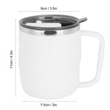 400ml Coffee Mug Stainless Steel Anti Scalding Water Cup with Lid for Home Office Wonderful Gift(White )