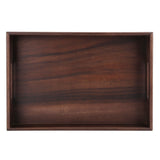 Rectangular Wooden Serving Tray with Grooves Breakfast Food Tray for Tea Coffee Fruit SnackS - Top-Down View