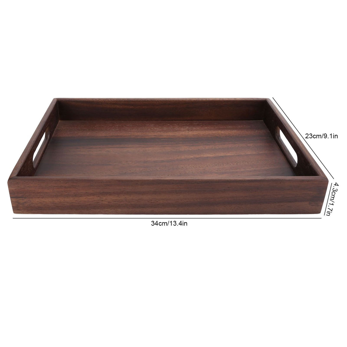 Rectangular Wooden Serving Tray with Grooves Breakfast Food Tray for Tea Coffee Fruit SnackS