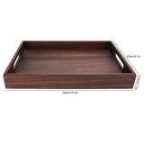 Rectangular Wooden Serving Tray with Grooves Breakfast Food Tray for Tea Coffee Fruit SnackS