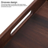 Rectangular Wooden Serving Tray with Grooves Breakfast Food Tray for Tea Coffee Fruit SnackS