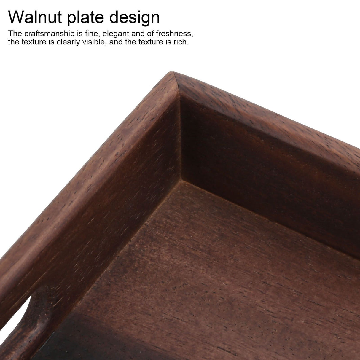 Rectangular Wooden Serving Tray with Grooves Breakfast Food Tray for Tea Coffee Fruit SnackS
