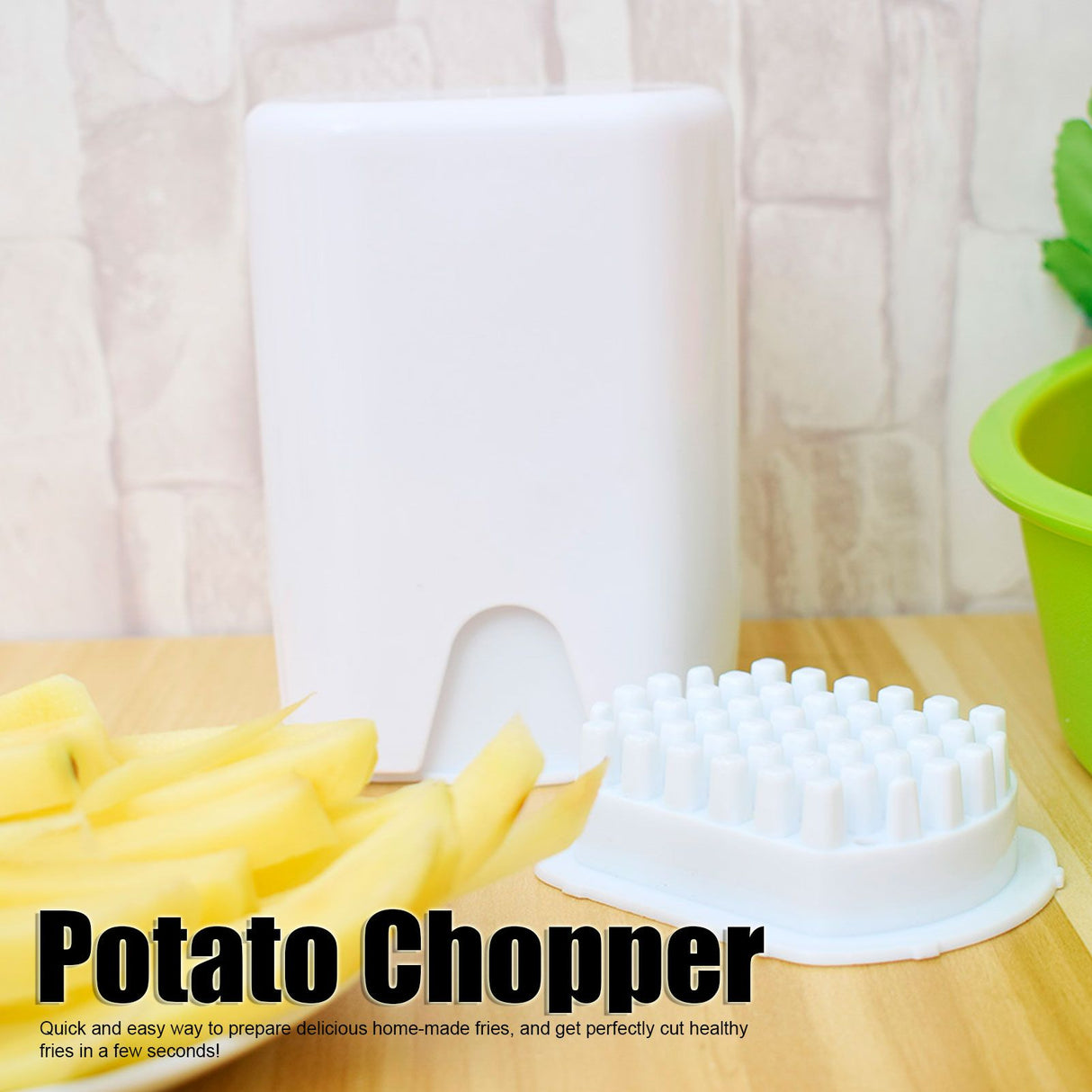French Fry Cutter Potato Vegetable Fruit Slicing Tools with Lid 44 Grids Kitchen Accessories