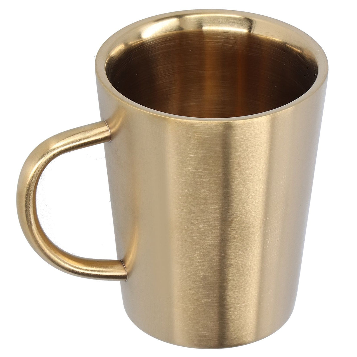 340ml 304 Stainless Steel Beer Mug Coffee Water Cup with Handgrip Double Wall DrinkwareGold