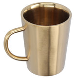 340ml 304 Stainless Steel Beer Mug Coffee Water Cup with Handgrip Double Wall DrinkwareGold - Close-Up Angle
