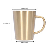340ml 304 Stainless Steel Beer Mug Coffee Water Cup with Handgrip Double Wall DrinkwareGold - Extra Image
