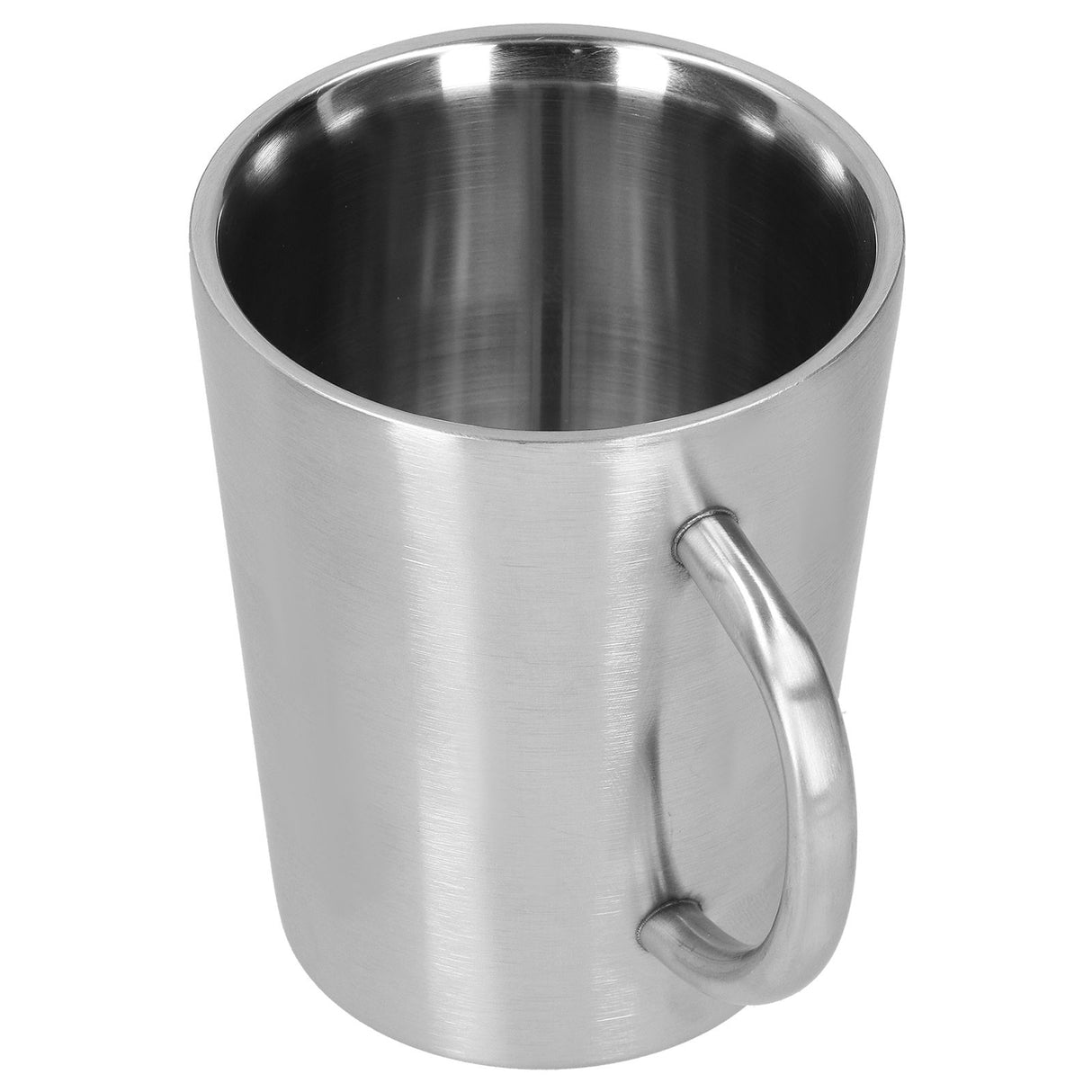 340ml 304 Stainless Steel Beer Mug Coffee Water Cup with Handgrip Double Wall DrinkwareStainless Steel Color