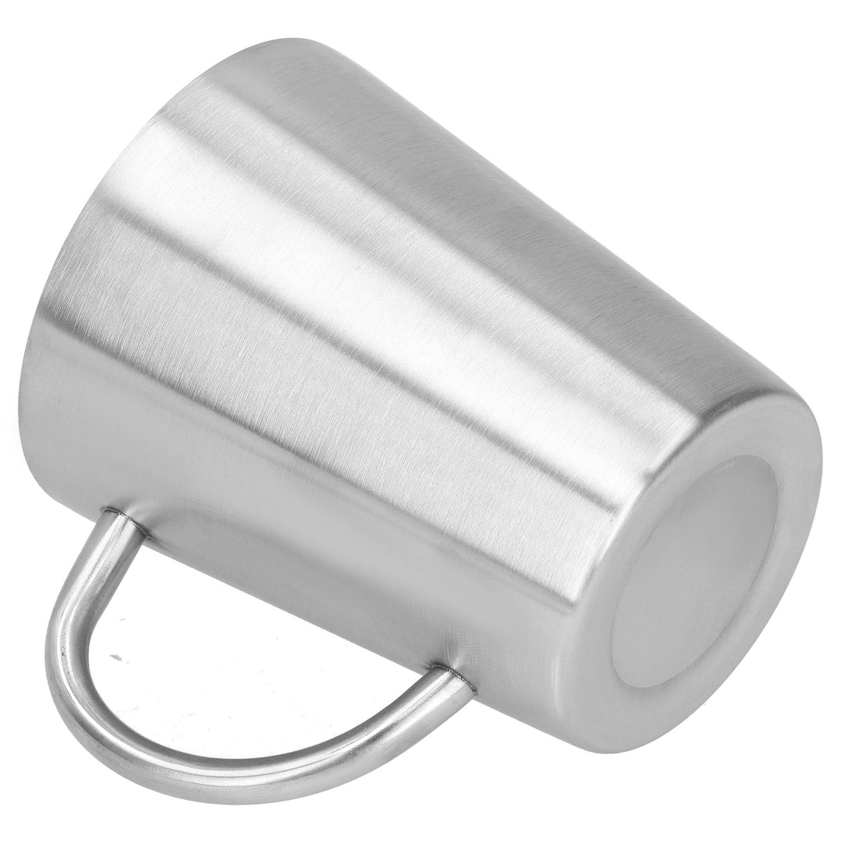 340ml 304 Stainless Steel Beer Mug Coffee Water Cup with Handgrip Double Wall DrinkwareStainless Steel Color