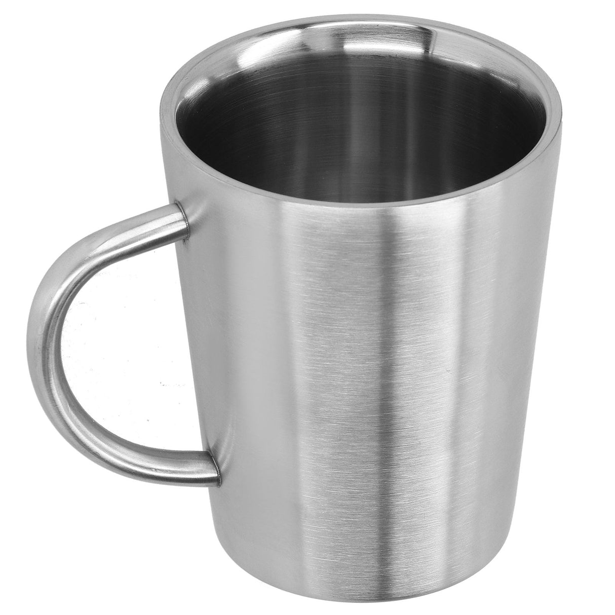 340ml 304 Stainless Steel Beer Mug Coffee Water Cup with Handgrip Double Wall DrinkwareStainless Steel Color