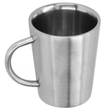 340ml 304 Stainless Steel Beer Mug Coffee Water Cup with Handgrip Double Wall DrinkwareStainless Steel Color