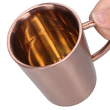 340ml 304 Stainless Steel Beer Mug Coffee Water Cup with Handgrip Double Wall DrinkwareRose Gold - Rear View