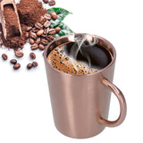 340ml 304 Stainless Steel Beer Mug Coffee Water Cup with Handgrip Double Wall DrinkwareRose Gold - Extra Image