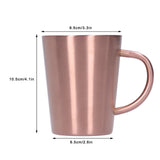340ml 304 Stainless Steel Beer Mug Coffee Water Cup with Handgrip Double Wall DrinkwareRose Gold