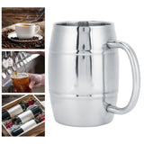470ml 304 DoubleLayer Stainless Steel Beer Mug Outdoor Camping Tea Coffee Cup with Handle