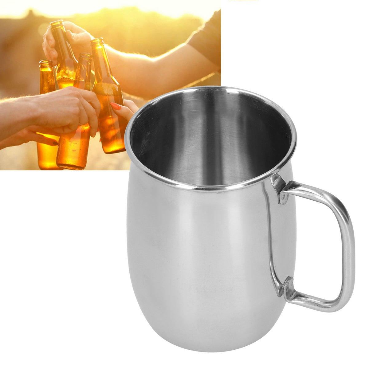 1000ml Stainless Steel Wine Bar Beer Mug Water Cup with Handle Portable Coffee Cup Drinkware