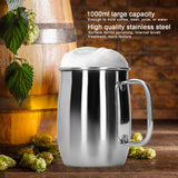 1000ml Stainless Steel Wine Bar Beer Mug Water Cup with Handle Portable Coffee Cup Drinkware