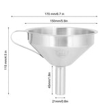 304 Stainless Steel Filling Funnel Separatory Oil Beer Coffee Water Liquid Funnel Kitchen ToolLarge Size 15cm