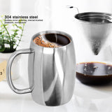 400ml Stainless Steel Beer Mug with Handle Coffee Mugs Milk Tea Cup Gift Drinkware for Office