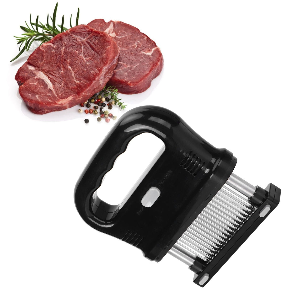 Detachable Meat Tenderizer Tool with 48 Needles Meat Hammer for Chicken Pork Steak Beef