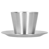 Stainless Steel Coffee Cup Set Double Walled Coffee Mug with Saucer Tea Mug Drinkware