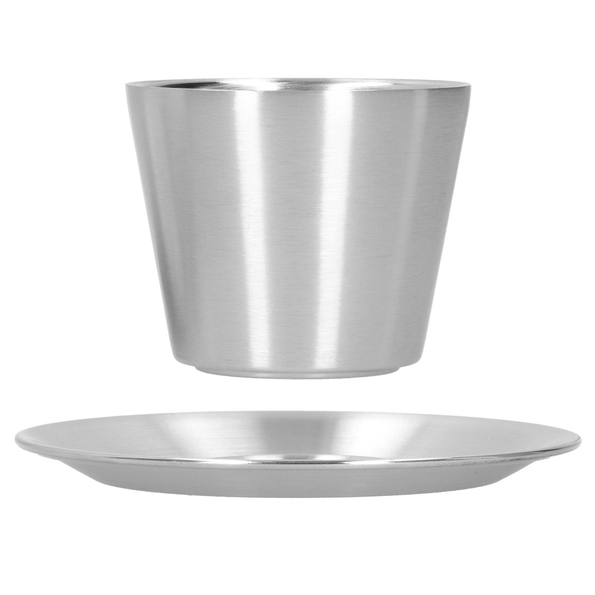 Stainless Steel Coffee Cup Set Double Walled Coffee Mug with Saucer Tea Mug Drinkware