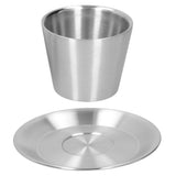 Stainless Steel Coffee Cup Set Double Walled Coffee Mug with Saucer Tea Mug Drinkware
