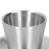 Stainless Steel Coffee Cup Set Double Walled Coffee Mug with Saucer Tea Mug Drinkware