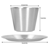 Stainless Steel Coffee Cup Set Double Walled Coffee Mug with Saucer Tea Mug Drinkware - Extra Image