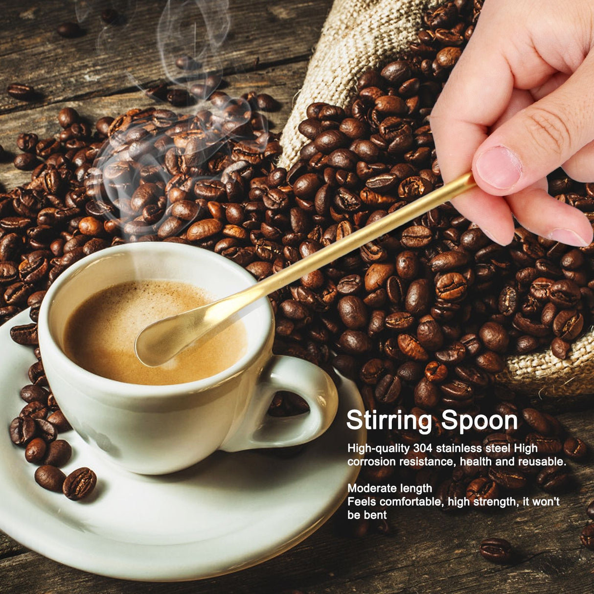 304 Stainless Steel Long Handle Brushed Stirring Spoon Cocktail Coffee Ice Spoon Bartender Tools