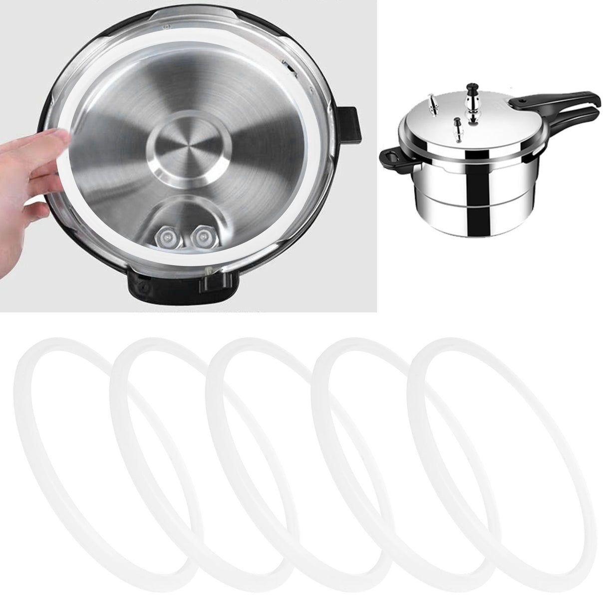 5pcs Pressure Cooker Sealing Ring Clear Universal Stainless Steel Pressure Cooker Gaskets O Ring20cm
