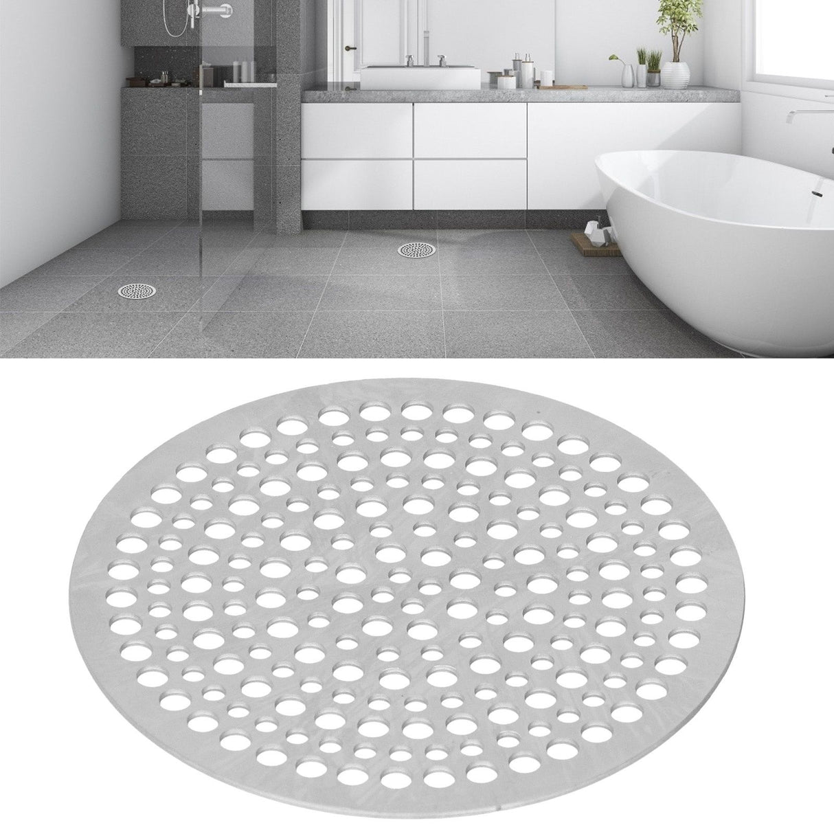 Floor Drain Filter Stainless Steel Round Drainage Shower Strainer Mesh Piece Anti Blocking(82mm )
