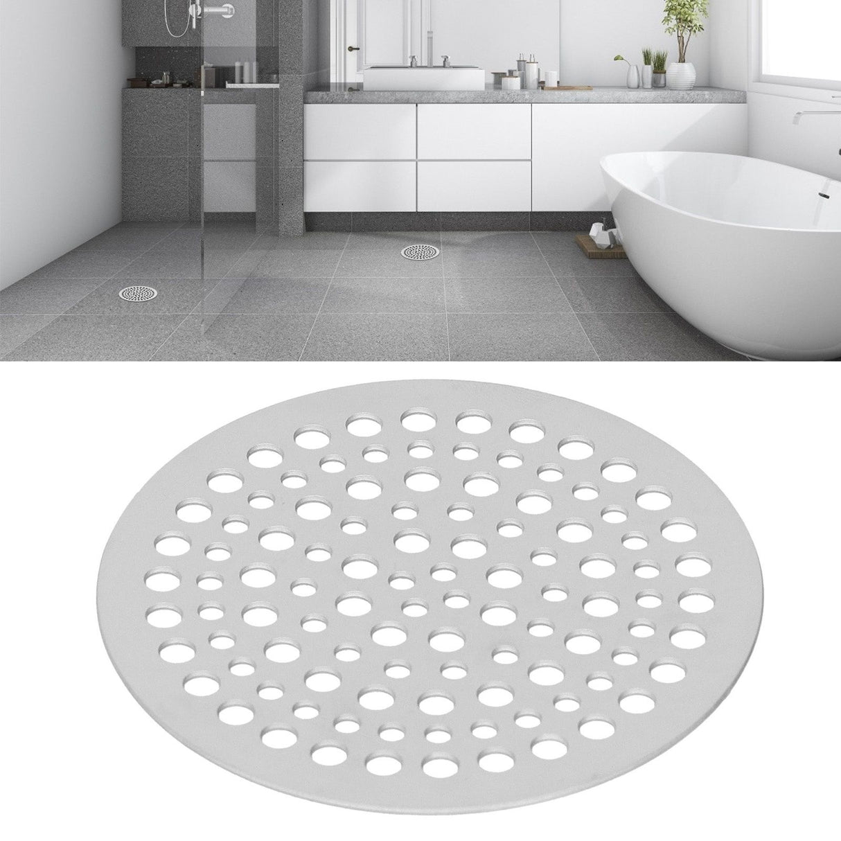 Floor Drain Filter Stainless Steel Round Drainage Shower Strainer Mesh Piece Anti Blocking(68mm )