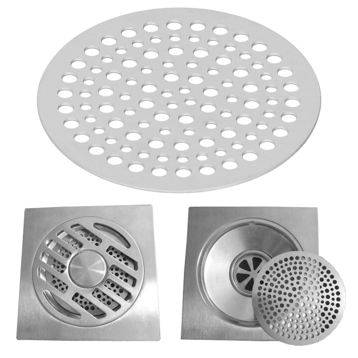 Floor Drain Filter Stainless Steel Round Drainage Shower Strainer Mesh Piece Anti Blocking(68mm )
