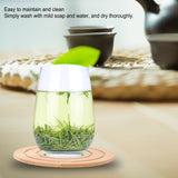6PCS Bamboo Coaster with Holder Round Cup Mats Pad for Cold Drinks and Hot Beverage Home Supply