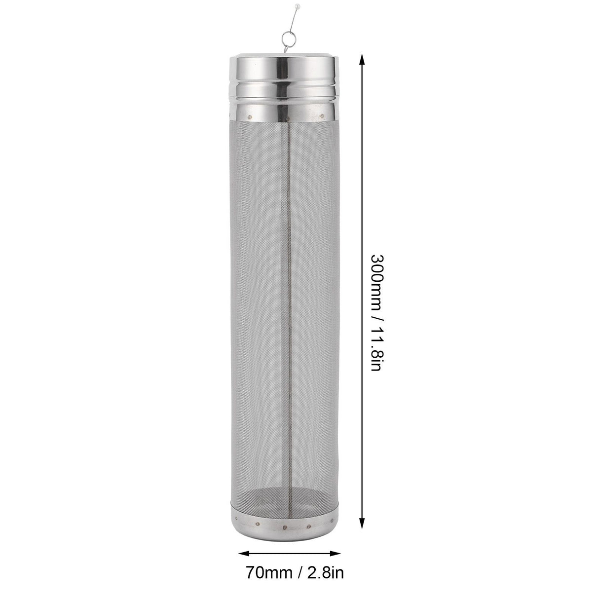 Stainless Steel Beer Filter Mesh Beer Strainer Filter for Home Brewing 70 x 300mm