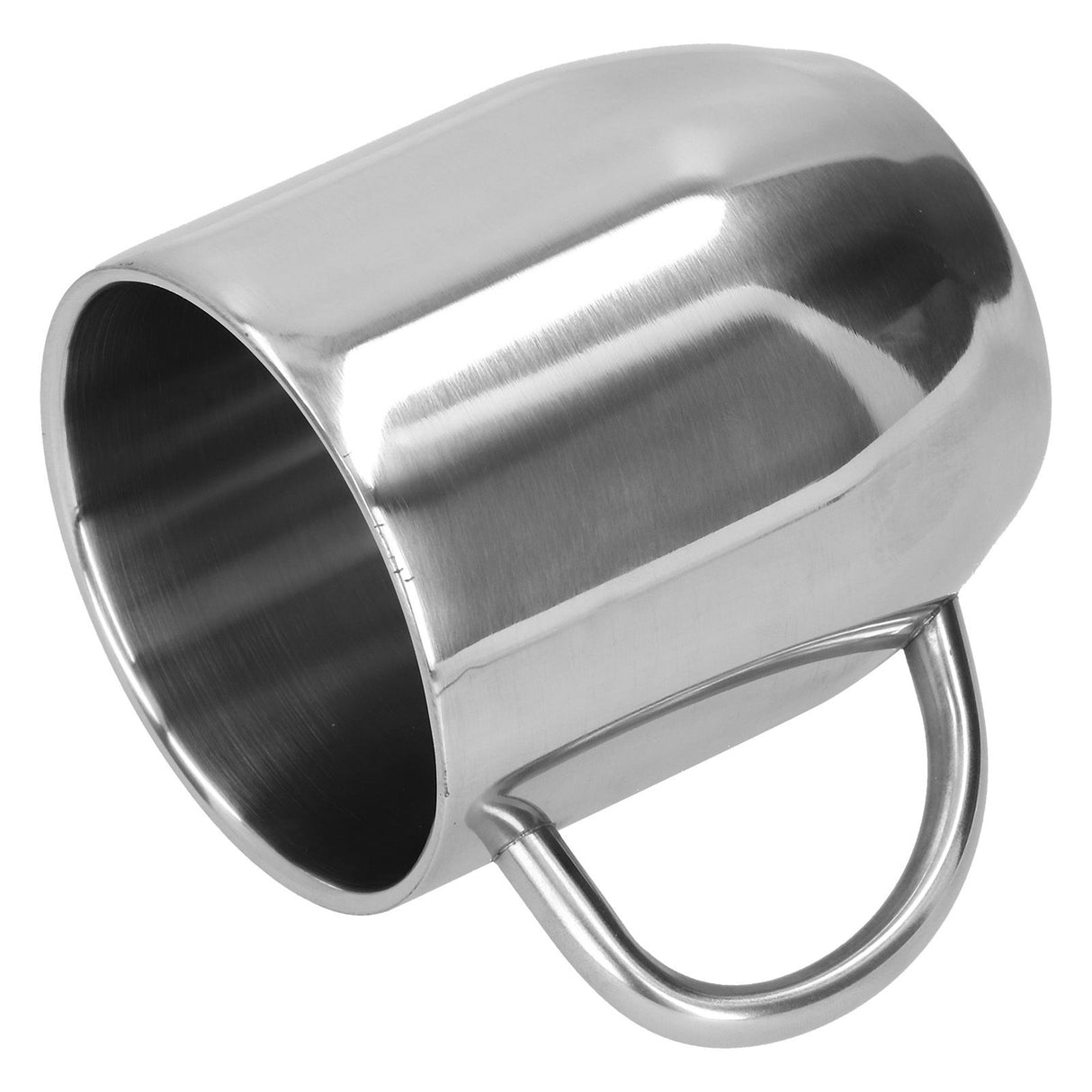 304 Stainless Steel DoubleLayer Coffee Cup Thickening Handle Mark Cup 350ml for Office