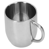 304 Stainless Steel DoubleLayer Coffee Cup Thickening Handle Mark Cup 350ml for Office