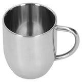 304 Stainless Steel DoubleLayer Coffee Cup Thickening Handle Mark Cup 350ml for Office