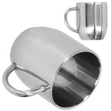 304 Stainless Steel DoubleLayer Coffee Cup Thickening Handle Mark Cup 350ml for Office