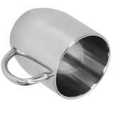 304 Stainless Steel DoubleLayer Coffee Cup Thickening Handle Mark Cup 350ml for Office - Low Angle